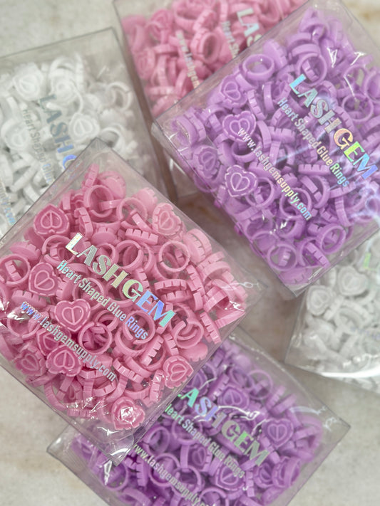 Heart shaped glue rings